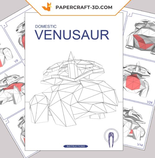 Papercraft Venusaur Pokemon en origami papier 3D à faire soi-même