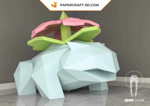 Papercraft Venusaur Pokemon en origami papier 3D à faire soi-même