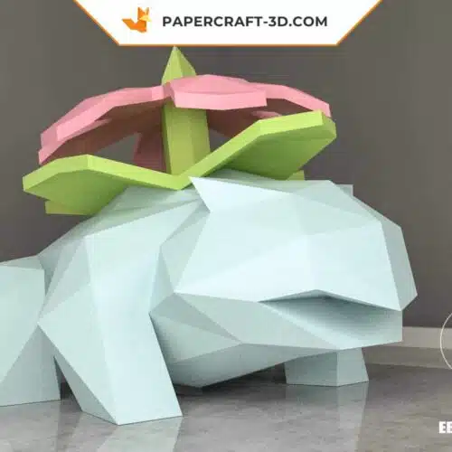 Papercraft de Venusaur Pokémon en origami 3D