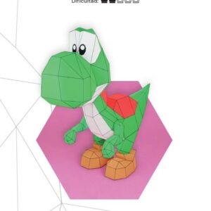 Papercraft Yoshi en origami papier 3D pour décoration maison, bureau et amateurs de Mario Bros