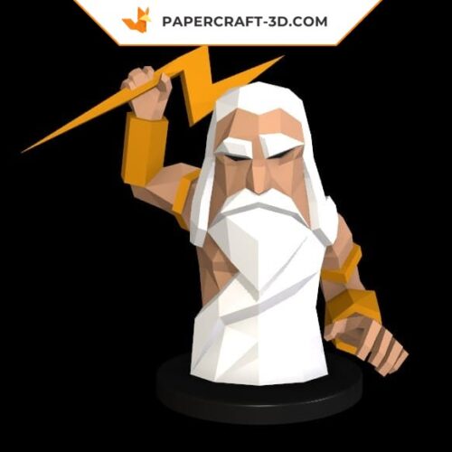 Papercraft Zeus in origami 3D