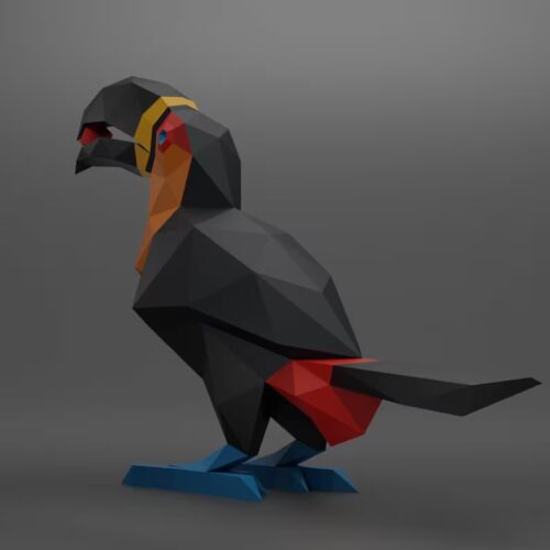 Papercraft toucan en origami papier 3D à faire soi-même
