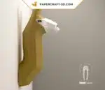 Papercraft trophé tête de lama murale en origami