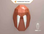 Papercraft cabeça de morsa em origami