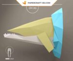 Papercraft troféu de barracuda em origami 3D