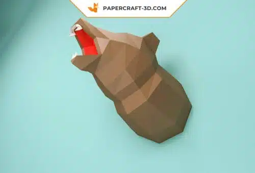 Trophée tête d’ours Papercraft en origami papier 3D DIY