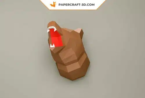 Trophée tête d’ours Papercraft en origami papier 3D DIY