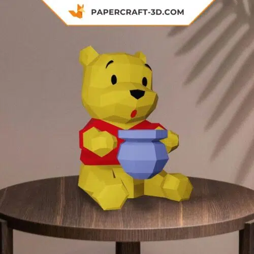 Papercraft de Winnie l’ourson en origami 3D