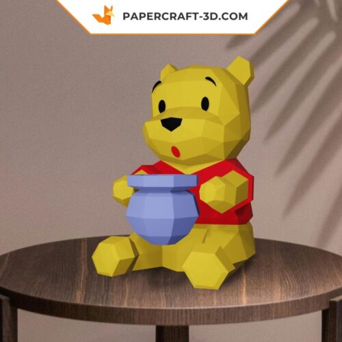 Papercraft de Winnie l’ourson en origami 3D