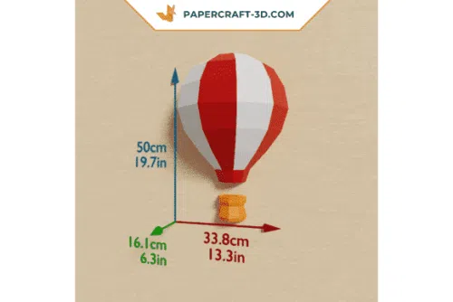 Papercraft ballon en origami papier 3D – création unique et raffinée
