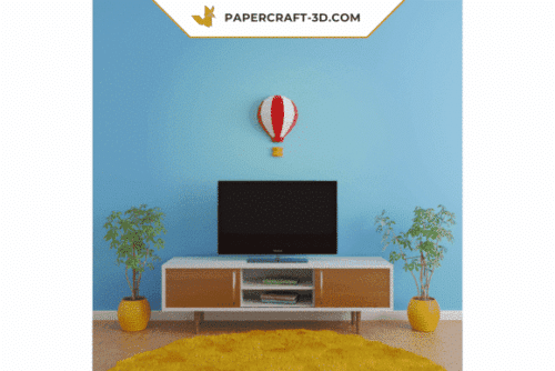 Papercraft ballon en origami papier 3D – création unique et raffinée