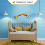 Papercraft de estrella fugaz en origami 3D