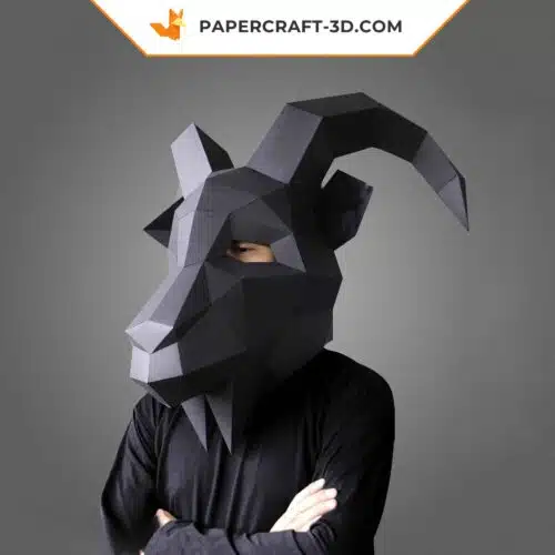 Papercraft maschera di capra in origami 3D