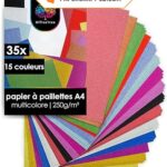 Papier Glitzer für Papercraft - 35 Blätter - 15 Farben - 250g/m2