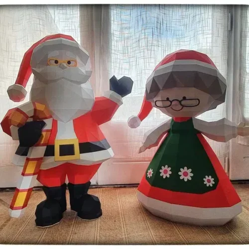 Papercraft mère Noel origami 3D