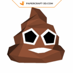 Papercraft of fun poop in 3D origami