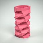 Papercraft vaso lungo per fiori in origami 3D