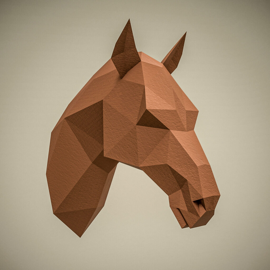 Papercraft testa di cavallo in origami Papercraft testa di cavallo in origami