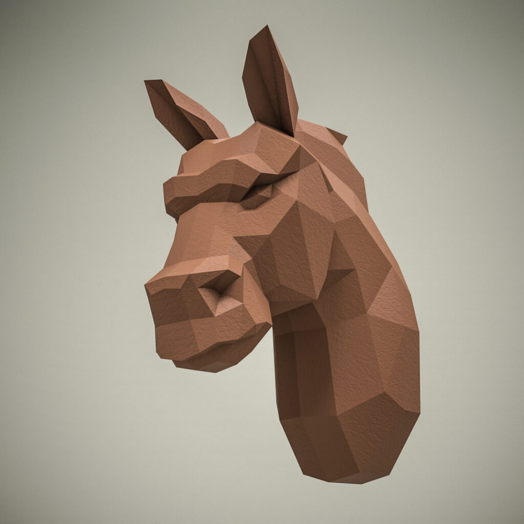 Papercraft testa di cavallo in origami 3D Papercraft testa di cavallo in origami 3D
