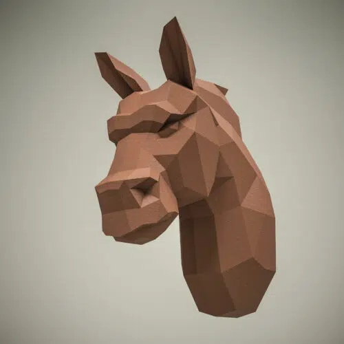 Papercraft tête de cheval en origami