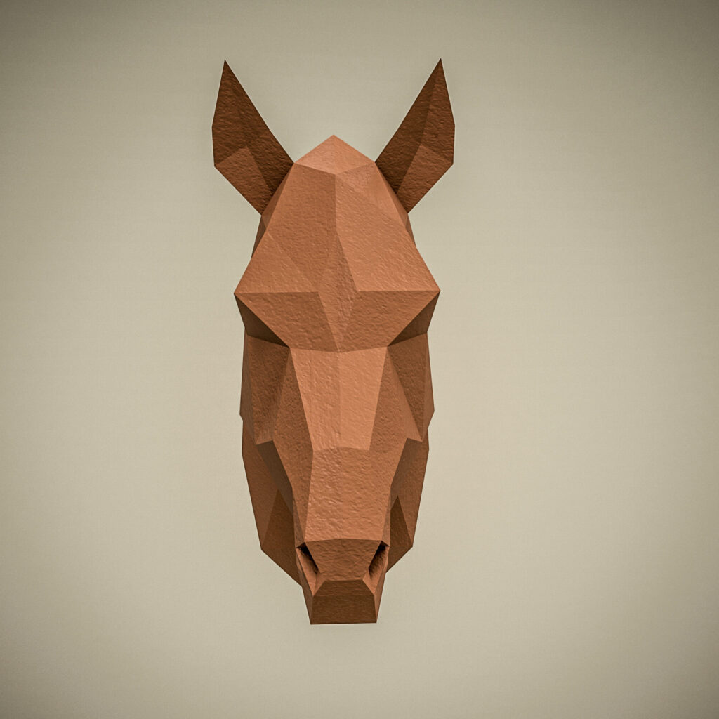 Papercraft testa di cavallo in origami