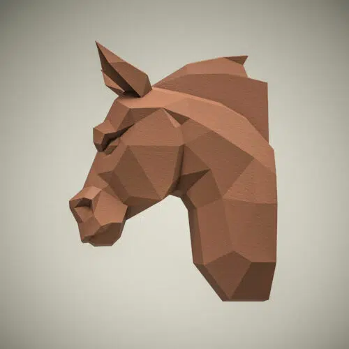Papercraft Pferdekopf in Origami 3D