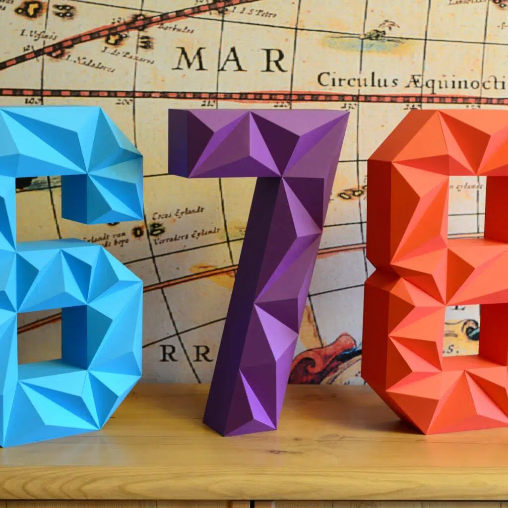 Tous les chiffres en papercraft 3D