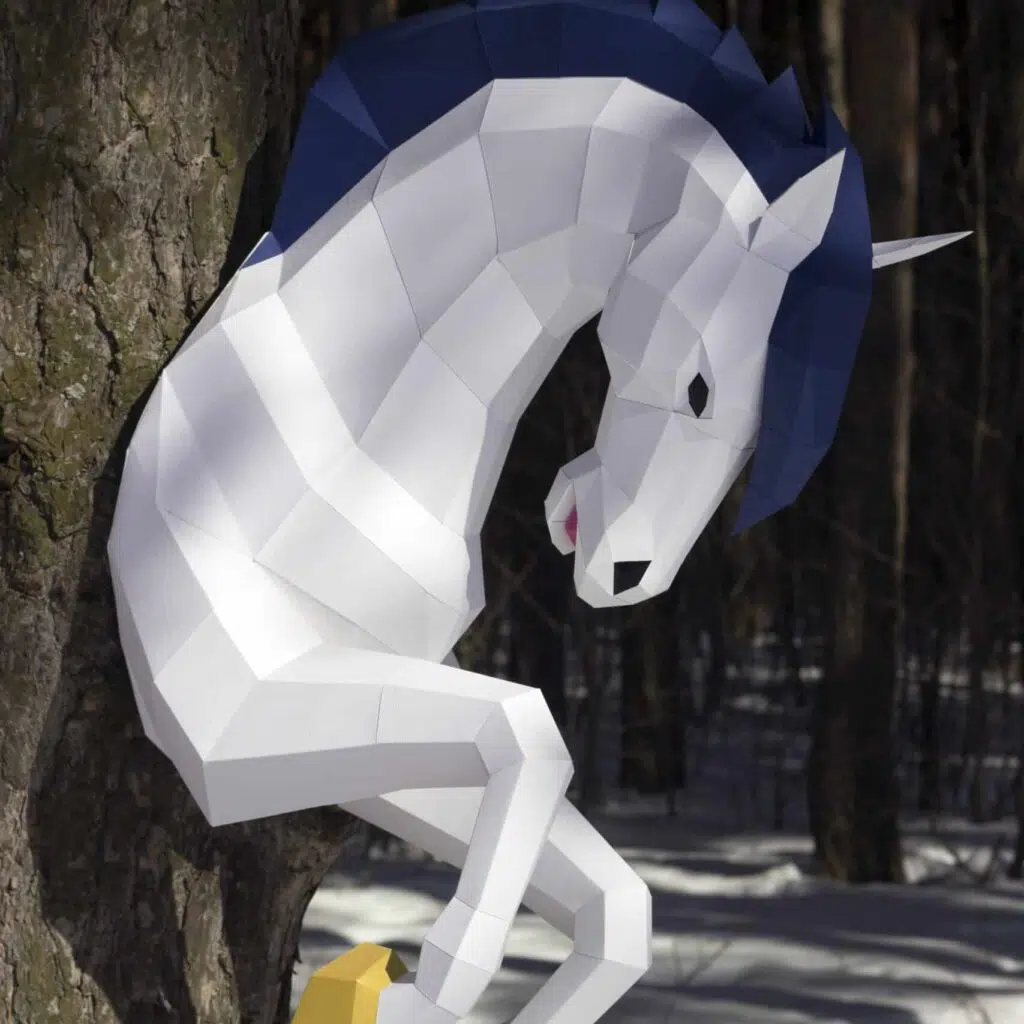 Papercraft licorne en origami 3D