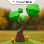 Papercraft gratuit d'arbre aux pommes en origami