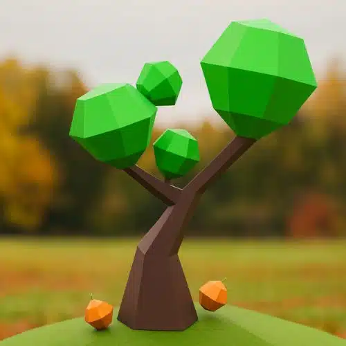 Papercraft árbol de manzanas gratis origami