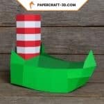 Papercraft gratuit de chausson de lutin en origami 3D