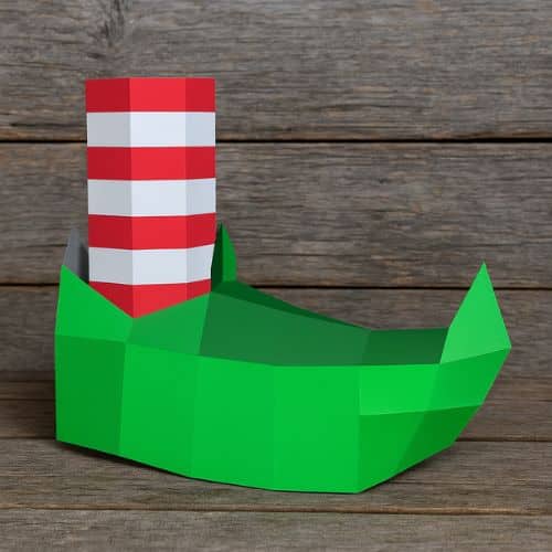 Papercraft gratuito pantofola elfo in origami 3D