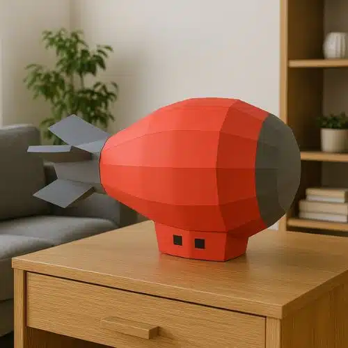 Papercraft dirigibile gratuito in origami 3D