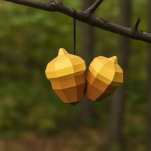 Papercraft bellotas gratis en origami 3D