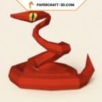 Papercraft gratuit serpent en origami 3D