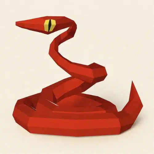 Papercraft serpente gratis in origami 3D