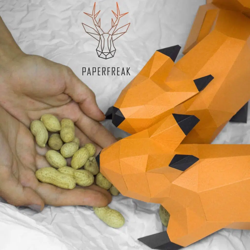 Papercraft d'écureuil en origami