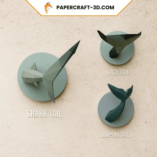 Papercraft de queue de poisson en origami 3D