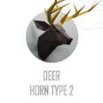 Papercraft deer head in 3D origami