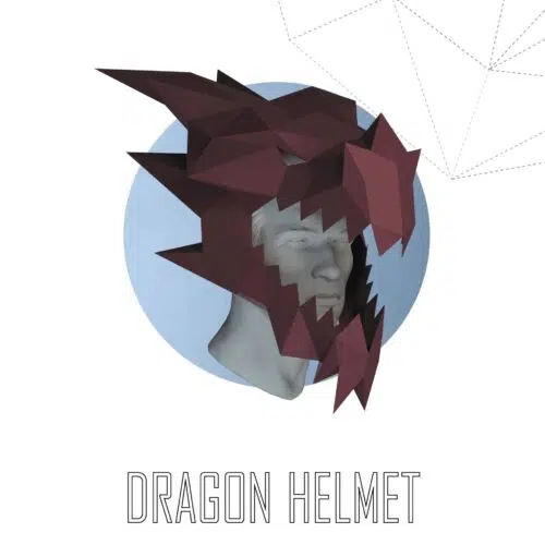 Papercraft maschera di drago in origami 3D
