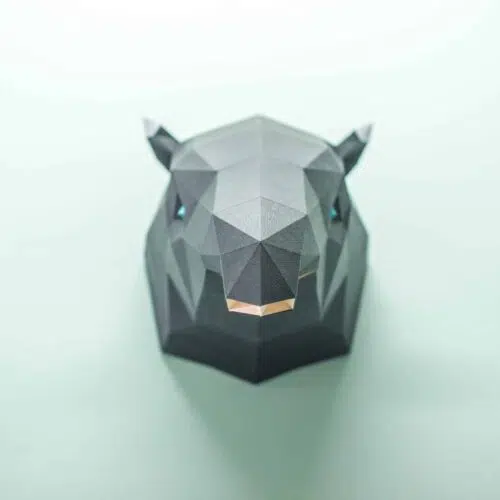 Papercraft tête de tapir malais en origami