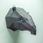 Papercraft testa di tapiro malese in origami 3D