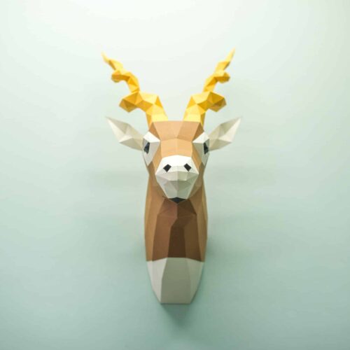 Papercraft tête d’antilope Blackbuck en origami