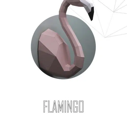 Papercraft Wandflamingo in 3D-Origami