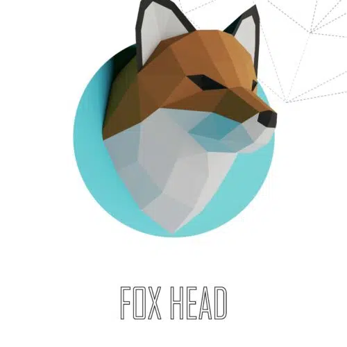 Papercraft trophée tête de renard en origami