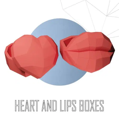 Papercraft Herz- und Lippenboxen in 3D-Origami