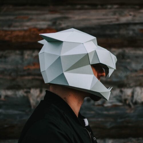 Papercraft de masque tigre en origami 3D