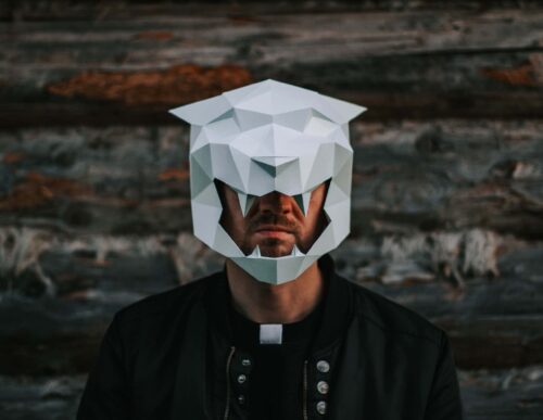 Papercraft de masque tigre en origami 3D