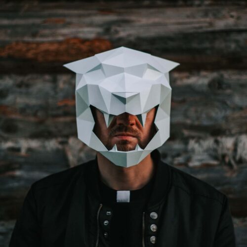 Papercraft de masque tigre en origami 3D