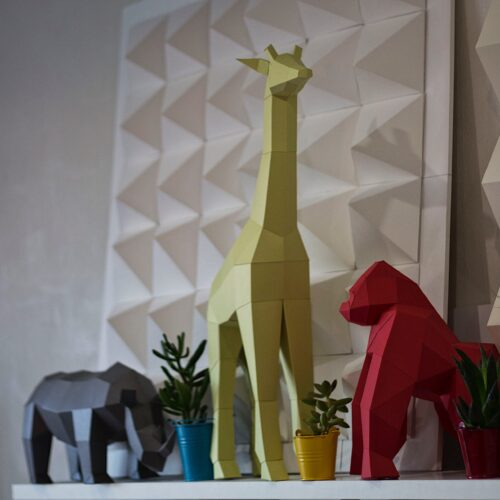 Papercraft animaux d'Afrique en origami 3D - Pack 4-en-1